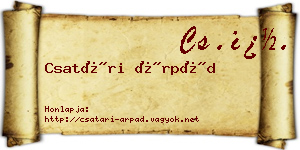 Csatári Árpád névjegykártya