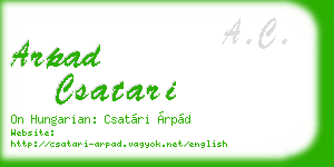 arpad csatari business card